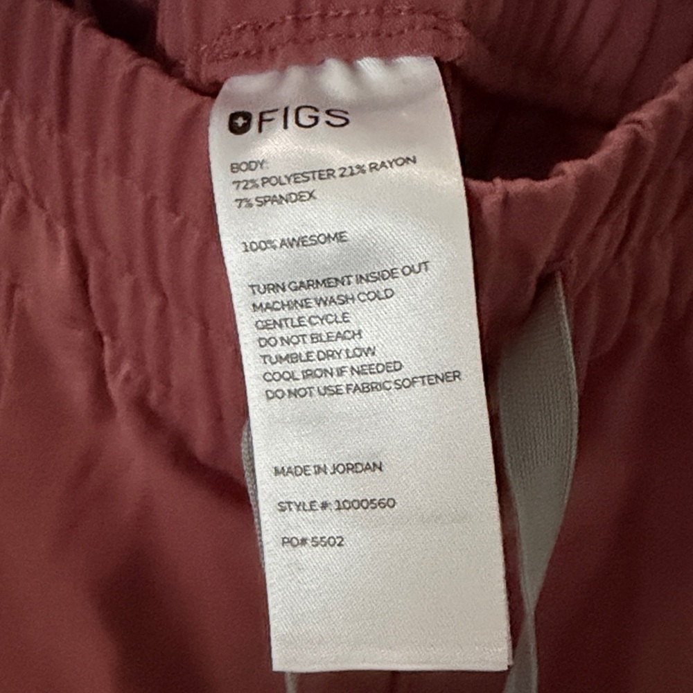 Figs women’s high waisted mauve LILLE tapered pant medium limited edition - Picture 2 of 5